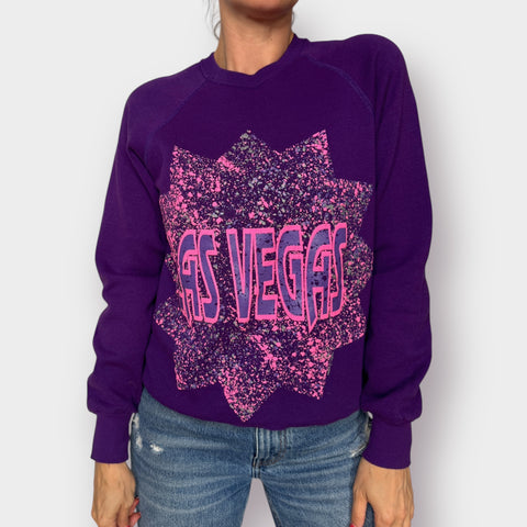 90s Lee Purple Vegas Sweatshirt Size M