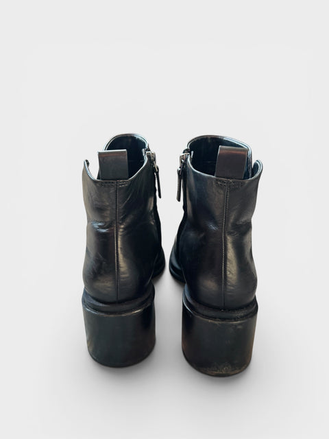 Franco Sarto black leather Block Heel Booties Size 9.5