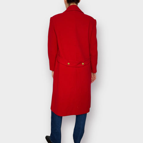 80s Noble Fashions Red Over Coat Size M