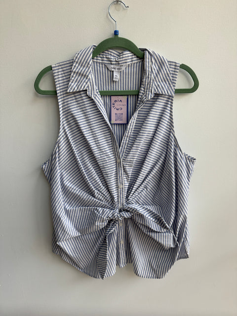 00s Nine West Blue Striped Sleeveless Size XXL