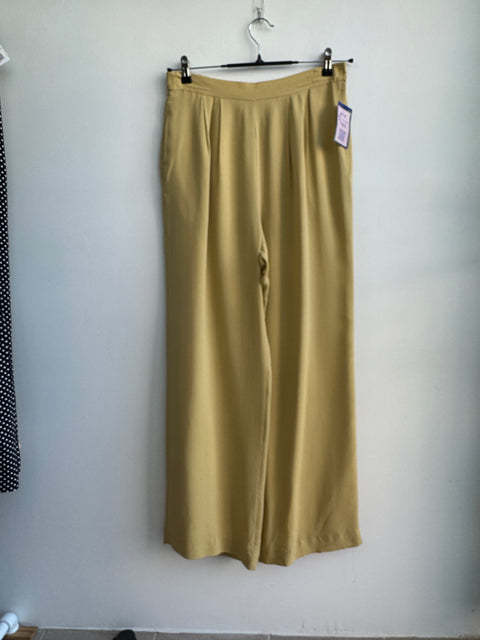 90s Papell Too Yellow Silk Pants Size L