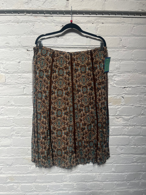 Y2K Emma James Brown Teal Mesh Skirt Size L