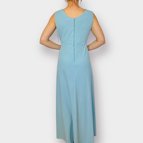 70s Montgomery Ward Blue Maxi Dress Size XL