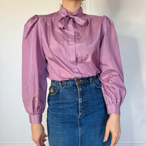 80s Jo Hardin Lavender Blouse Size L
