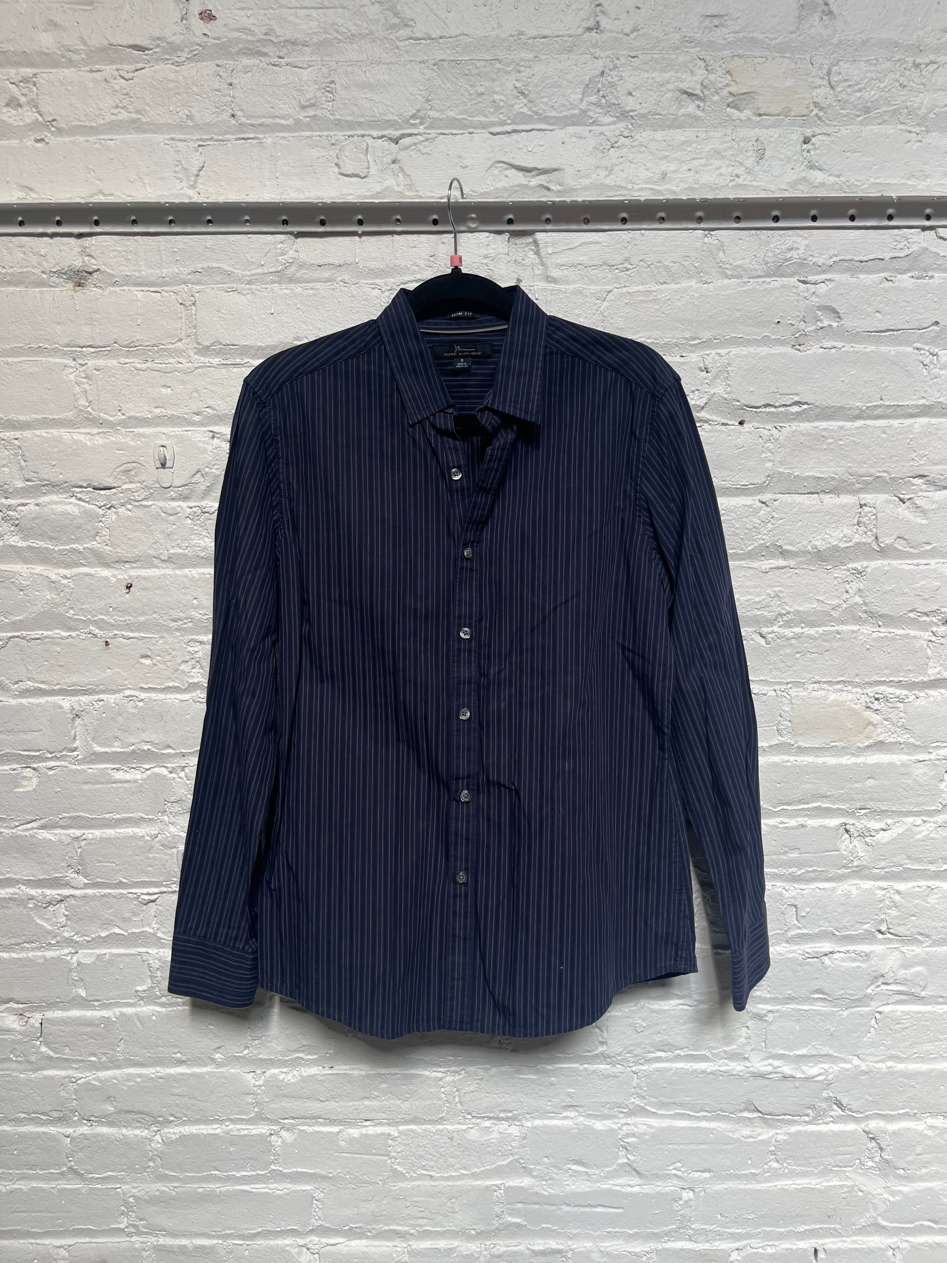 Y2K Marc Anthony Navy Striped Shirt Size S – CRITERIA VINTAGE