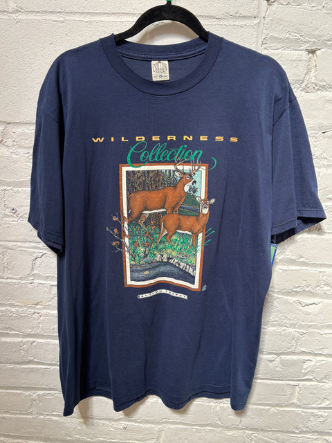 90s Cotton Grove Wilderness Collection Navy Tee Size XL