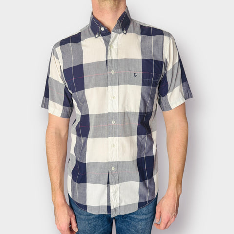 90s Christian Dior Navy Checkered Shirt