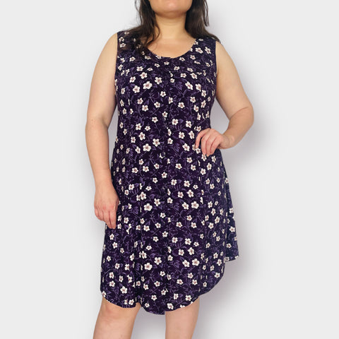 90s Jamie Brooks Purple Floral Dress Size XL