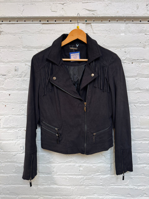 00s JouJou Black Fringe Jacket Size M
