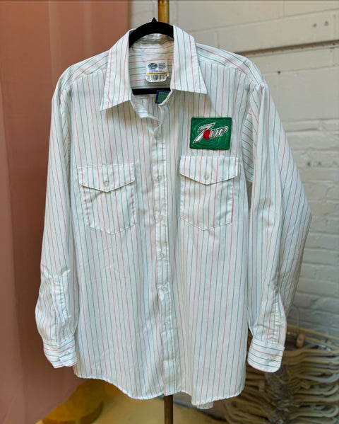 90s 7-Up Button front shirt Size L