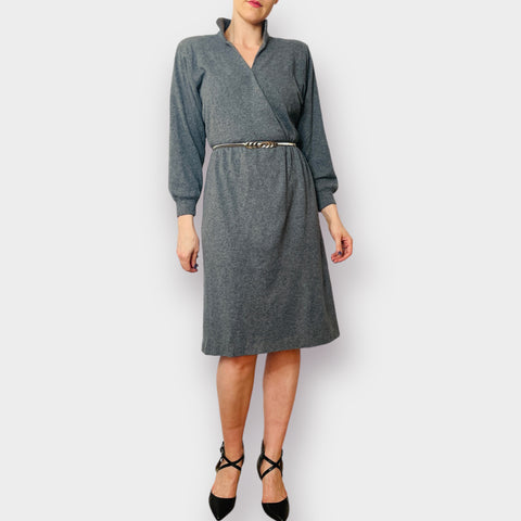 80s Willi of California Gray Sweater Dress Size S