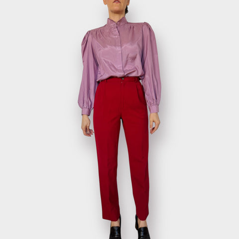 90s Harolds Red Trouser and Shell Vest Set Size S