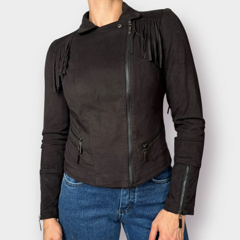 00s JouJou Black Fringe Jacket Size M