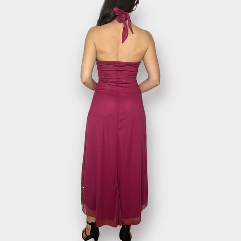 90s Rampage Mauve and Gold Party Dress