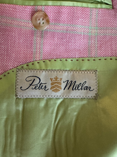 Peter Millar Pink Lime Plaid Blazer Size 44R