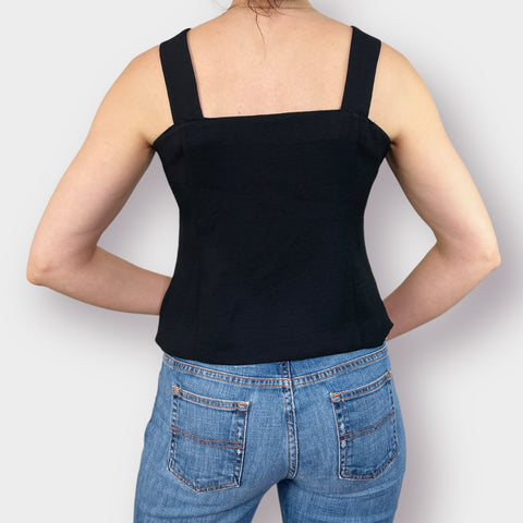 90s Black Shell Top Size M