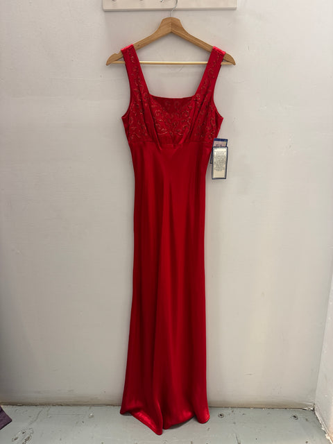 90s Be Smart Dead Stock Red Gown Size S