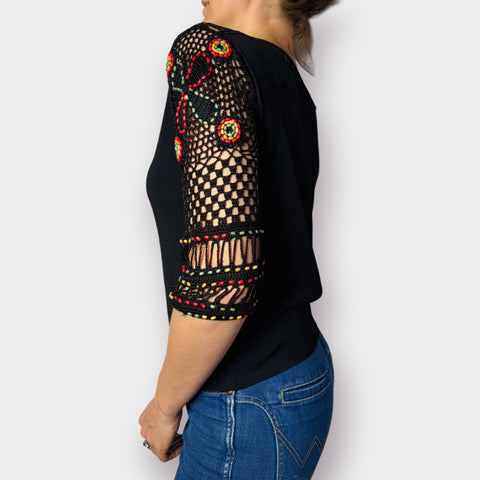 90s Joseph A. Crochet sleeve with Beads Size M