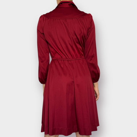 70s Sears Maroon Dress Size S