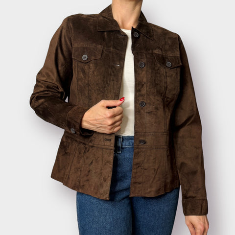 00s Apostrophe Brown Suede Jacket Size L