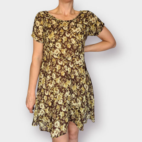 90s All That Jazz Brown Tan Dress Size M
