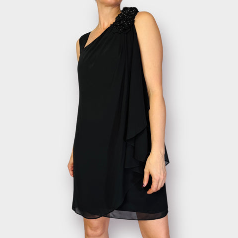 Y2K R&M Richards Black one shoulder drape dress Size M