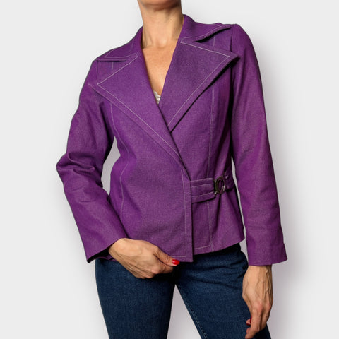 Y2K Vivian Original Purple Wrap Blazer Size L
