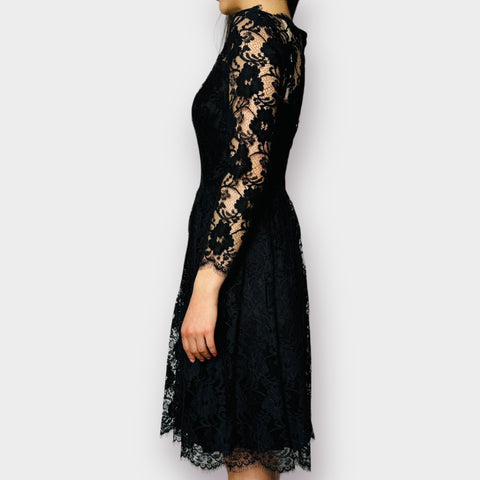1950s Style Black Lace Dress Size XS