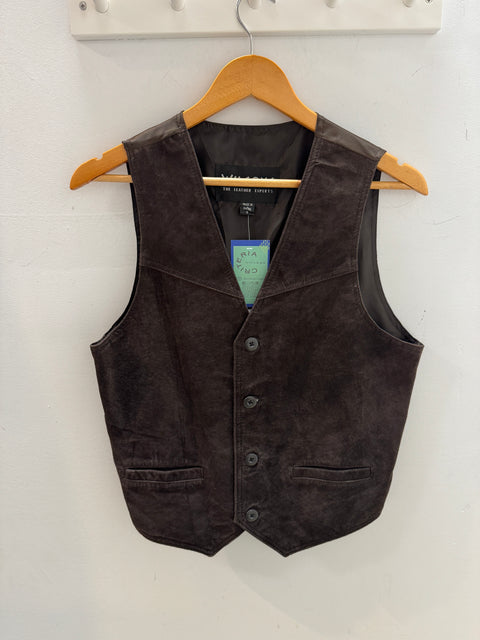 90s Wilsons Brown Leather Vest