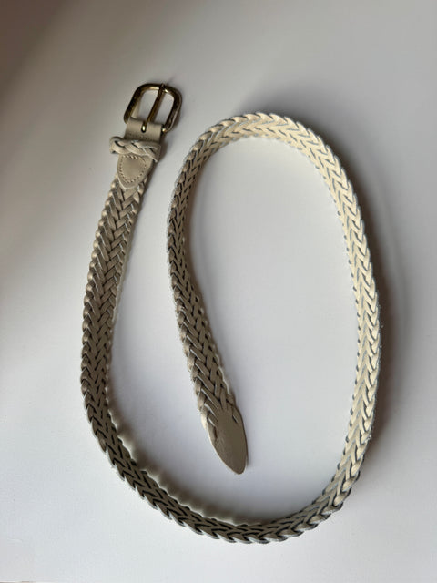 VTG Capezio Cream Leather Braided Belt