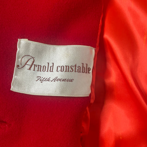 1960s Arnold Constable Red Overcoat Size M