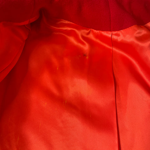 1960s Arnold Constable Red Overcoat Size M