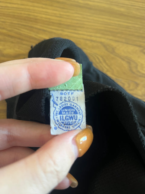 70s Black and Orange Trimmed Gown Size S