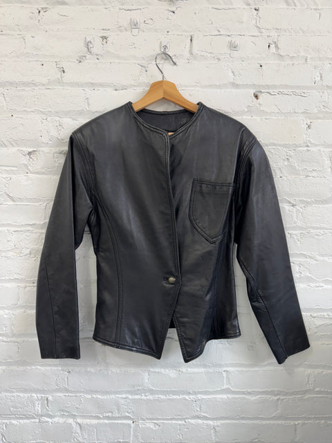 80s Tarazzia Leather Jacket Size M