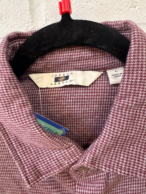 00s Joseph Abboud Burgundy Button Front size L