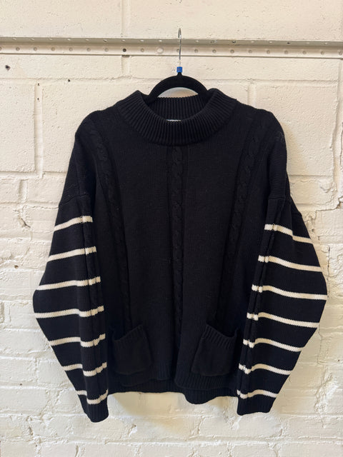 80s Extra Touch Black White Sweater Size 2X