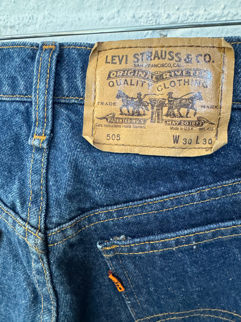 Levi's Orange Tab 505 Bleach Hem Size 29”