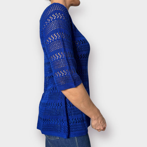 Y2K Studio 8 Blue Crochet Top Size L