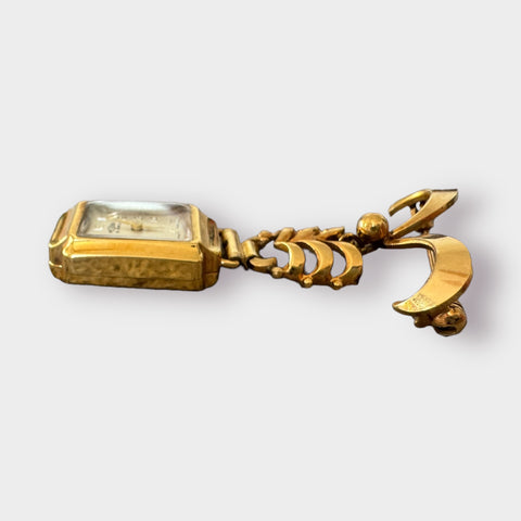 60s Medana Gold Plated Brooch Watch