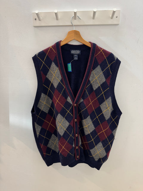 90s Lands End Navy argyle sweater vest