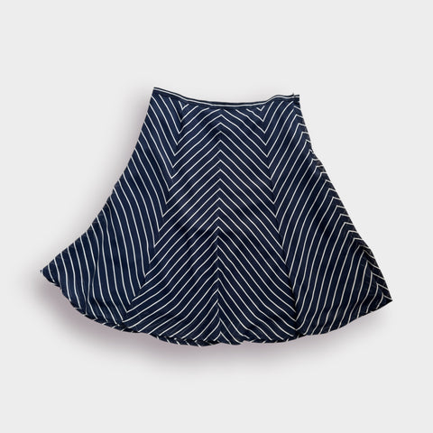 Y2K George Navy Striped Skirt size L