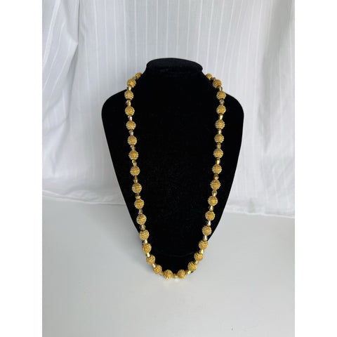 Vintage Trifari Gold Bead Necklace 1930-1955 Crown Stamp