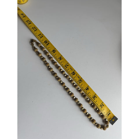Vintage Trifari Gold Bead Necklace 1930-1955 Crown Stamp