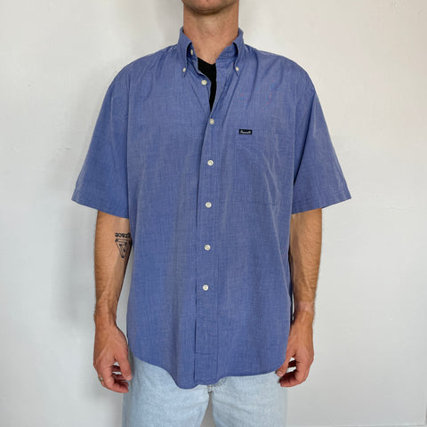 90s Falconnable Blue Short Sleeve Button Down Size M