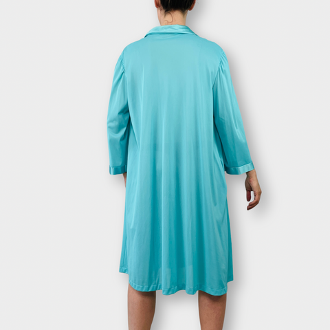 70s Teal Robe House Coat Size M