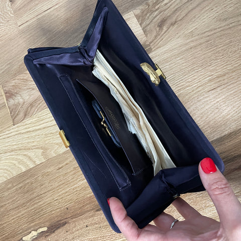 40s Wilcof Original Navy Blue Clutch