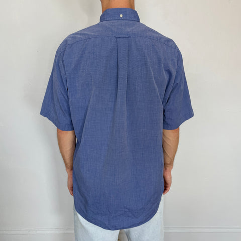 90s Falconnable Blue Short Sleeve Button Down Size M