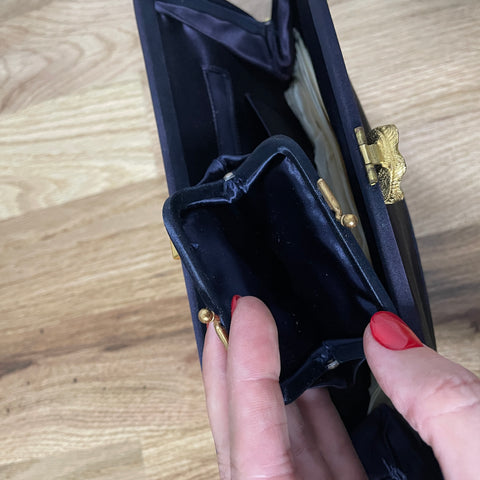 40s Wilcof Original Navy Blue Clutch