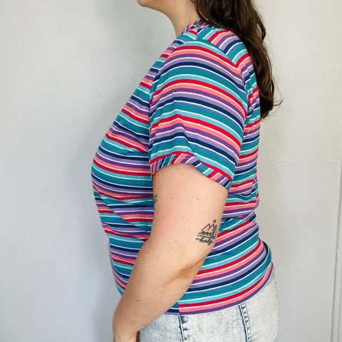 70s Tara-One Multicolor Striped Tee size XXL