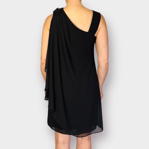 Y2K R&M Richards Black one shoulder drape dress Size M